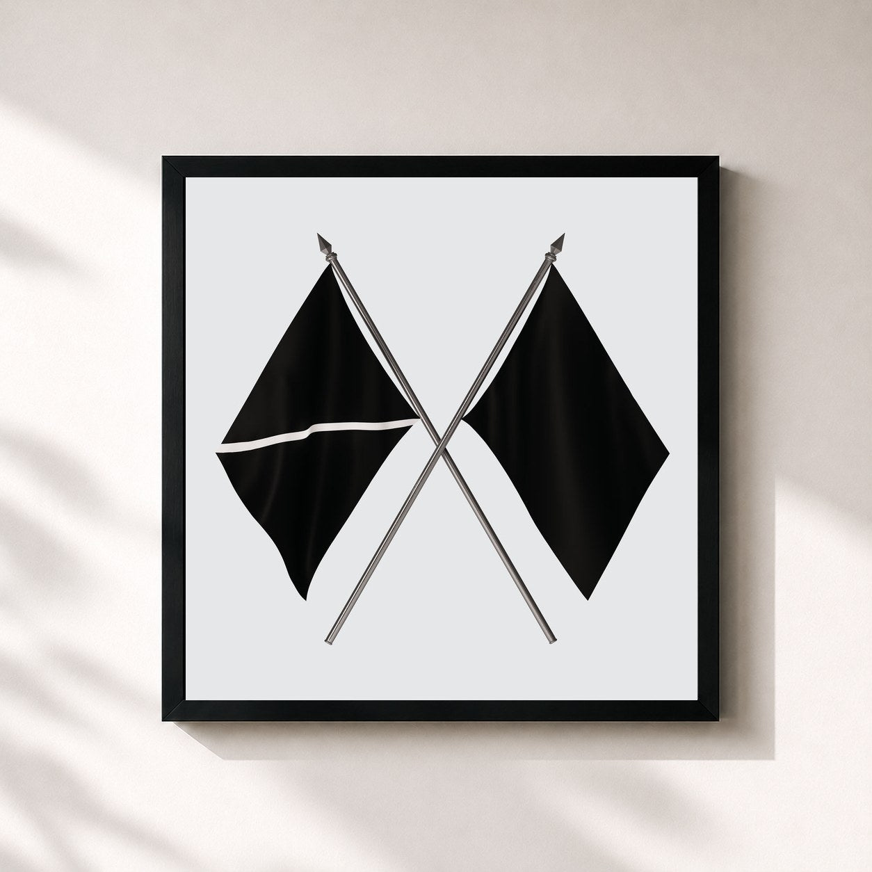 #noir Tableau carré de l'album OBSESSION - The 6th Album de EXO, cadre noir 32x32 cm