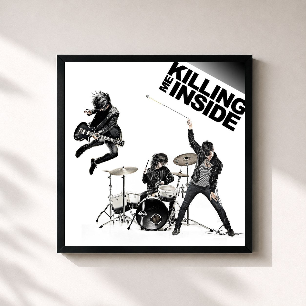 #noir Tableau carré de l'album Selftitled de Killing Me Inside, cadre noir 32x32 cm