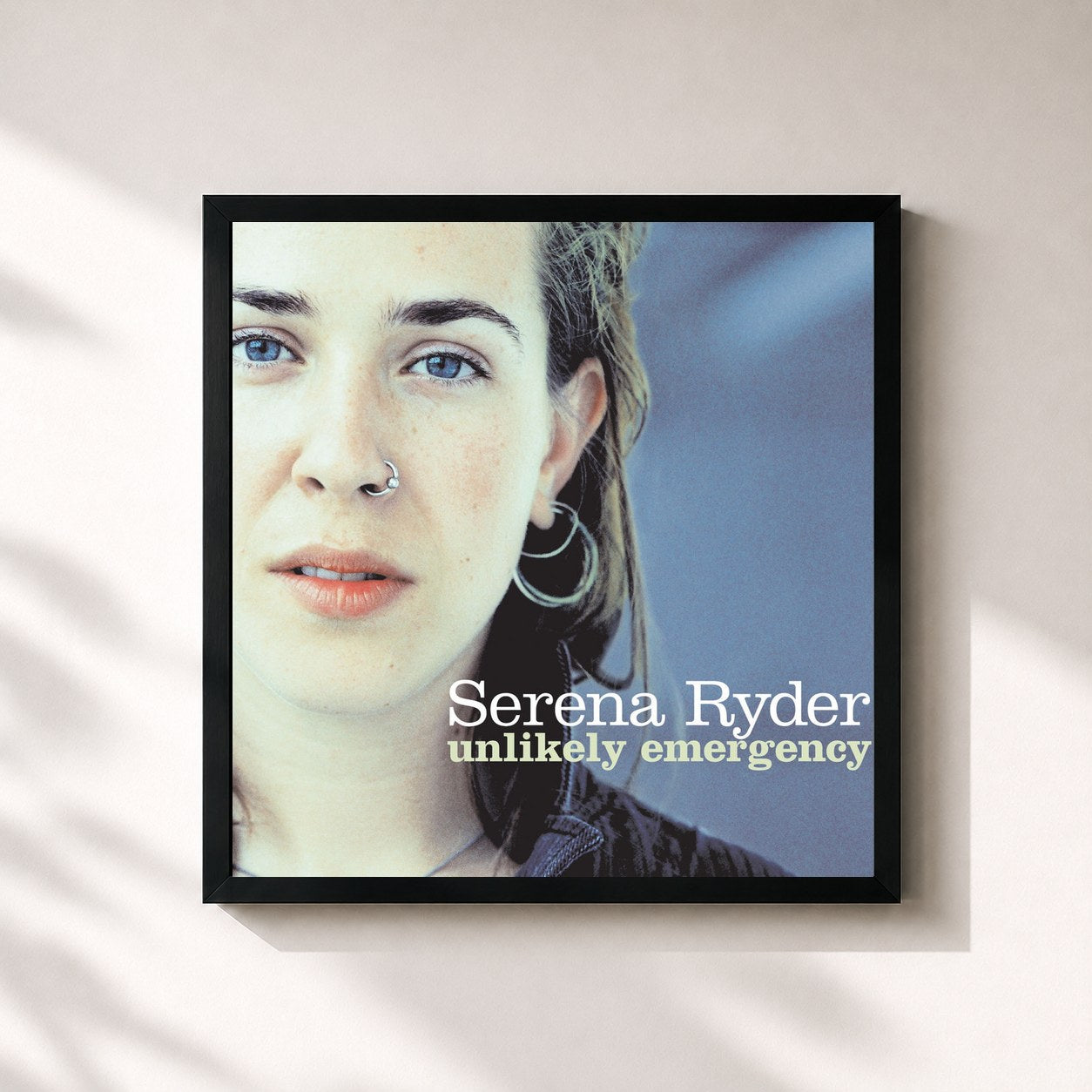 #noir Tableau carré de l'album Unlikely Emergency de Serena Ryder, cadre noir 32x32 cm