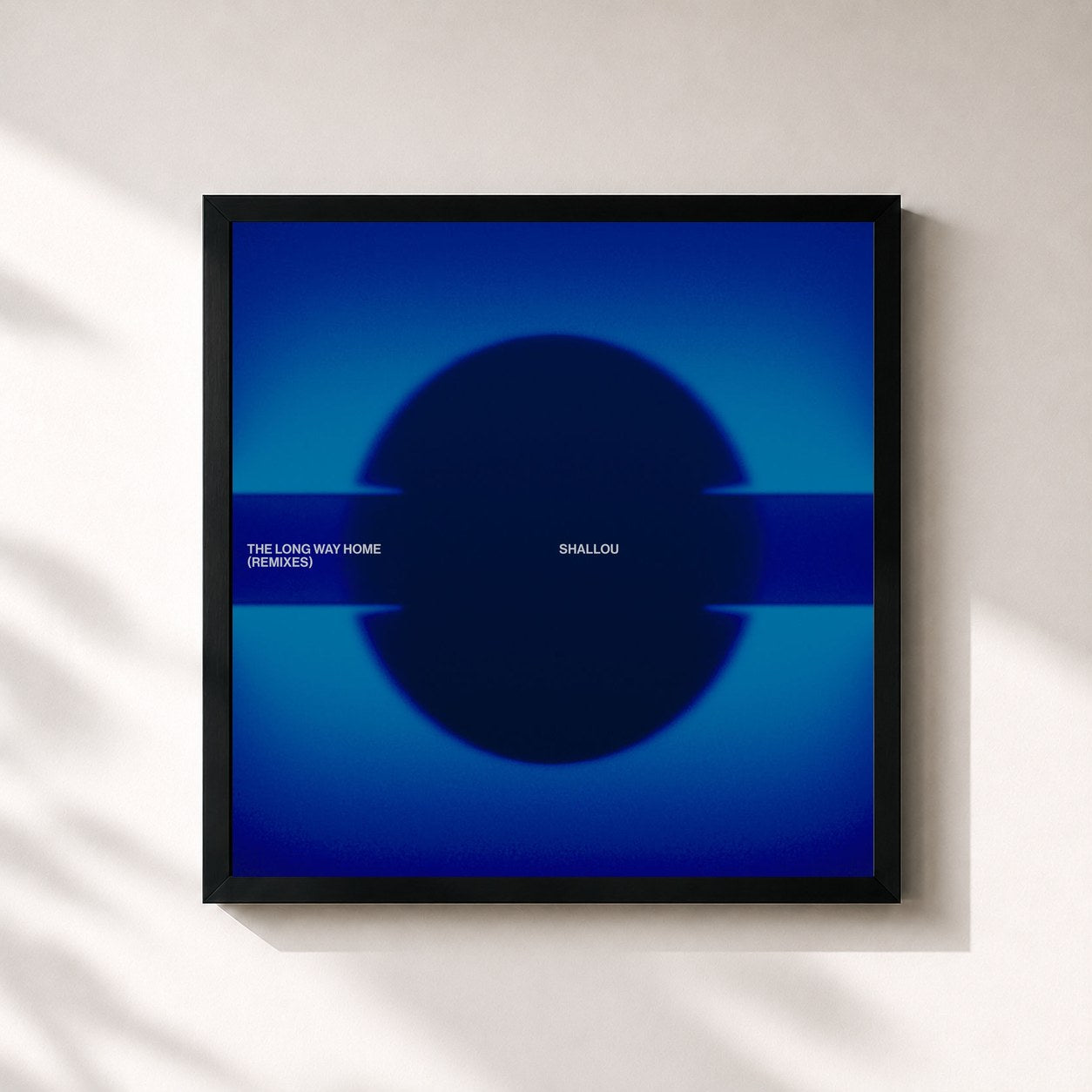 #noir Tableau carré de l'album The Long Way Home (Remixes) de Shallou, cadre noir 32x32 cm