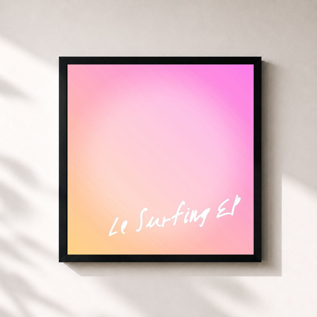#noir Tableau carré de l'album Le Surfing EP de Sunset Sons, cadre noir 32x32 cm