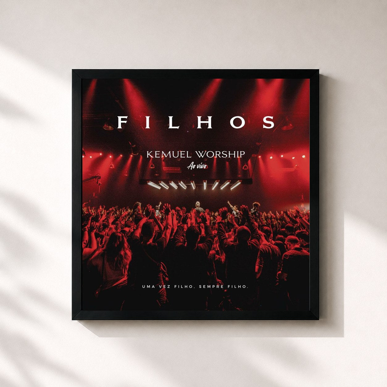 #noir Tableau carré de l'album Kemuel Worship: Filhos de Kemuel, cadre noir 32x32 cm