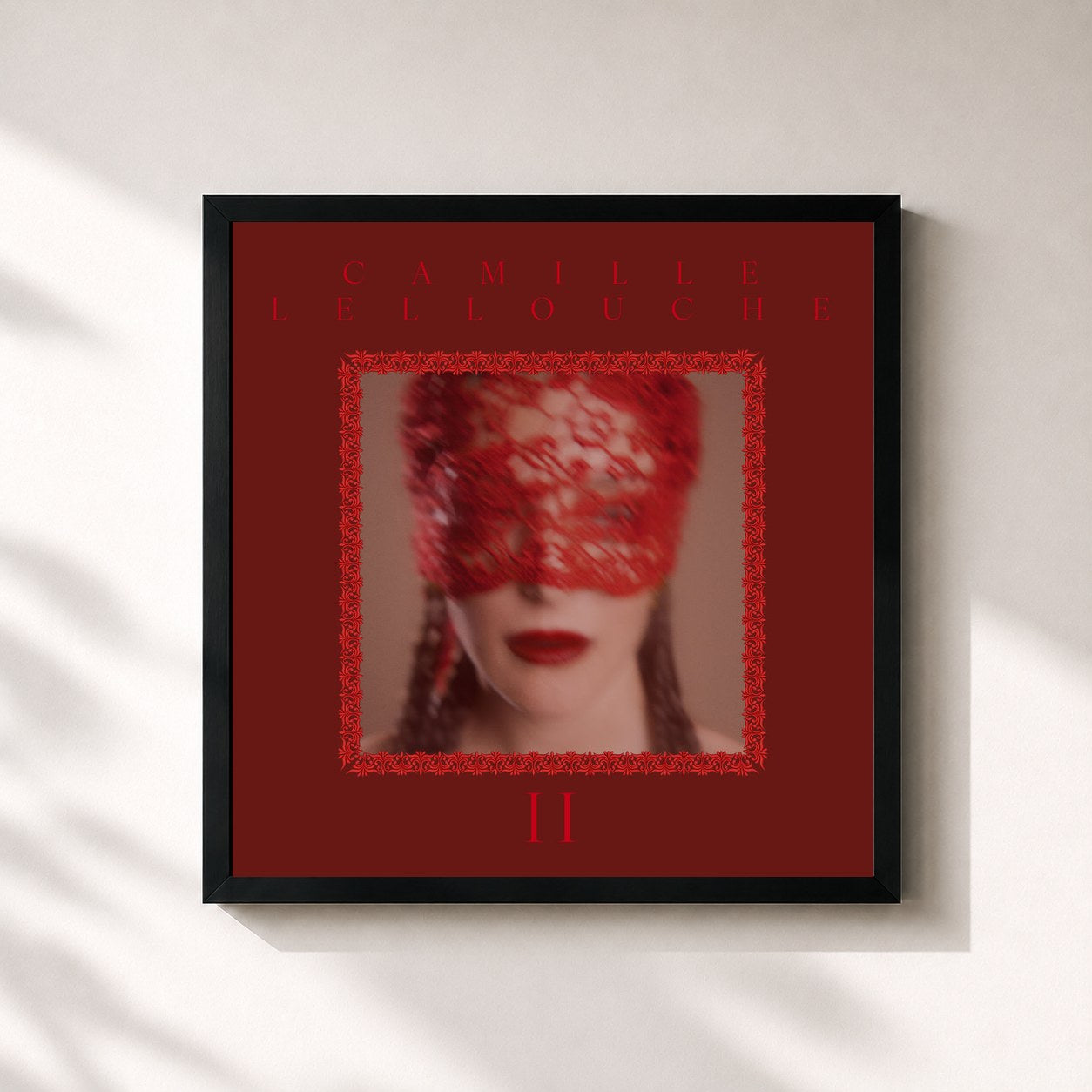 #noir Tableau carré de l'album II de Camille Lellouche, cadre noir 32x32 cm