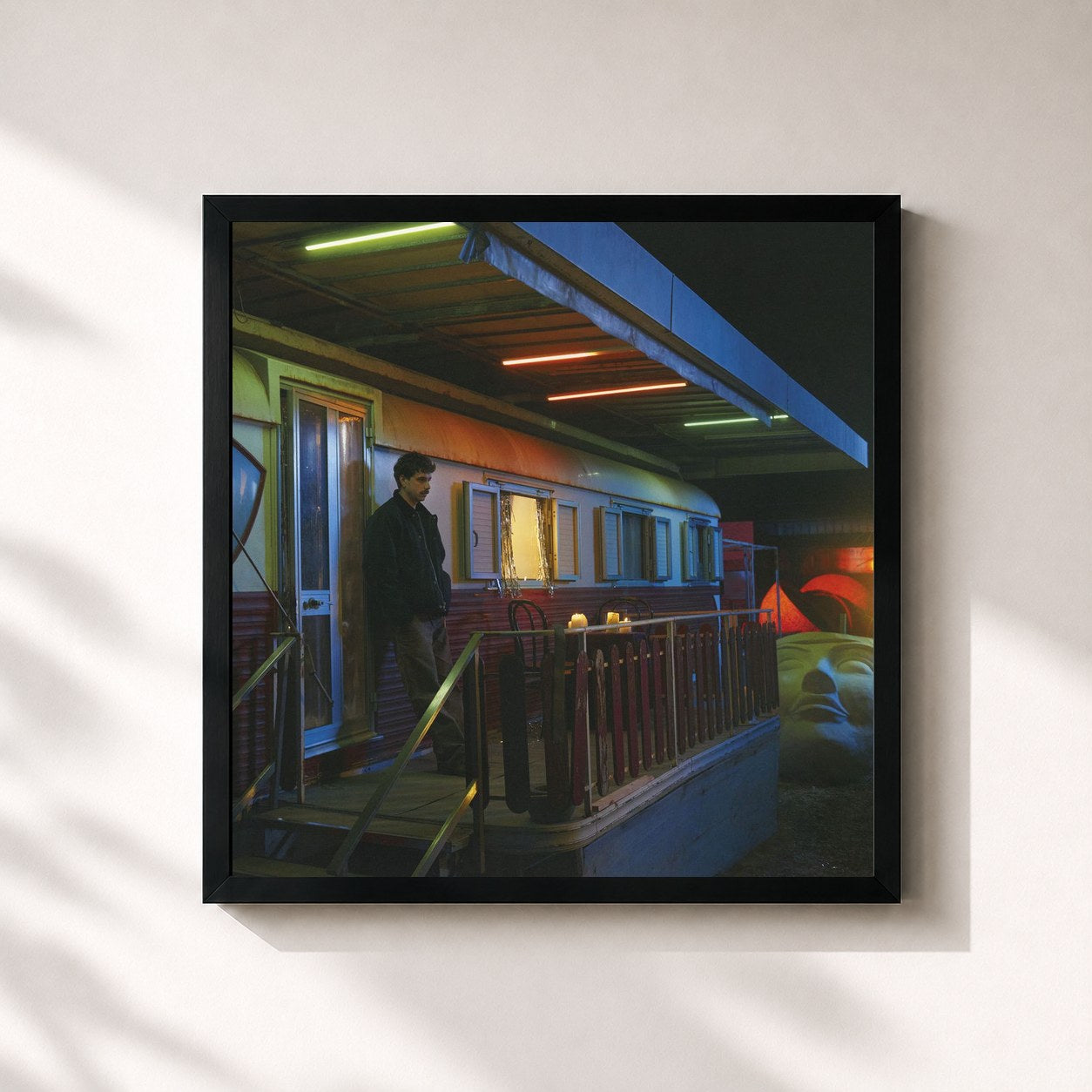#noir Tableau carré de l'album Futuri Possibili de Franco126, cadre noir 32x32 cm