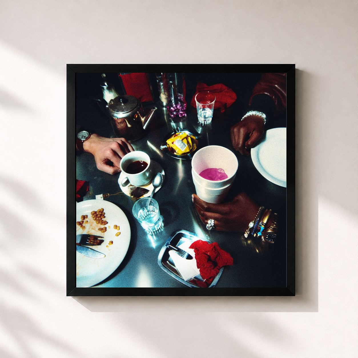#noir Tableau carré de l'album Bad Cameo de James Blake, cadre noir 32x32 cm