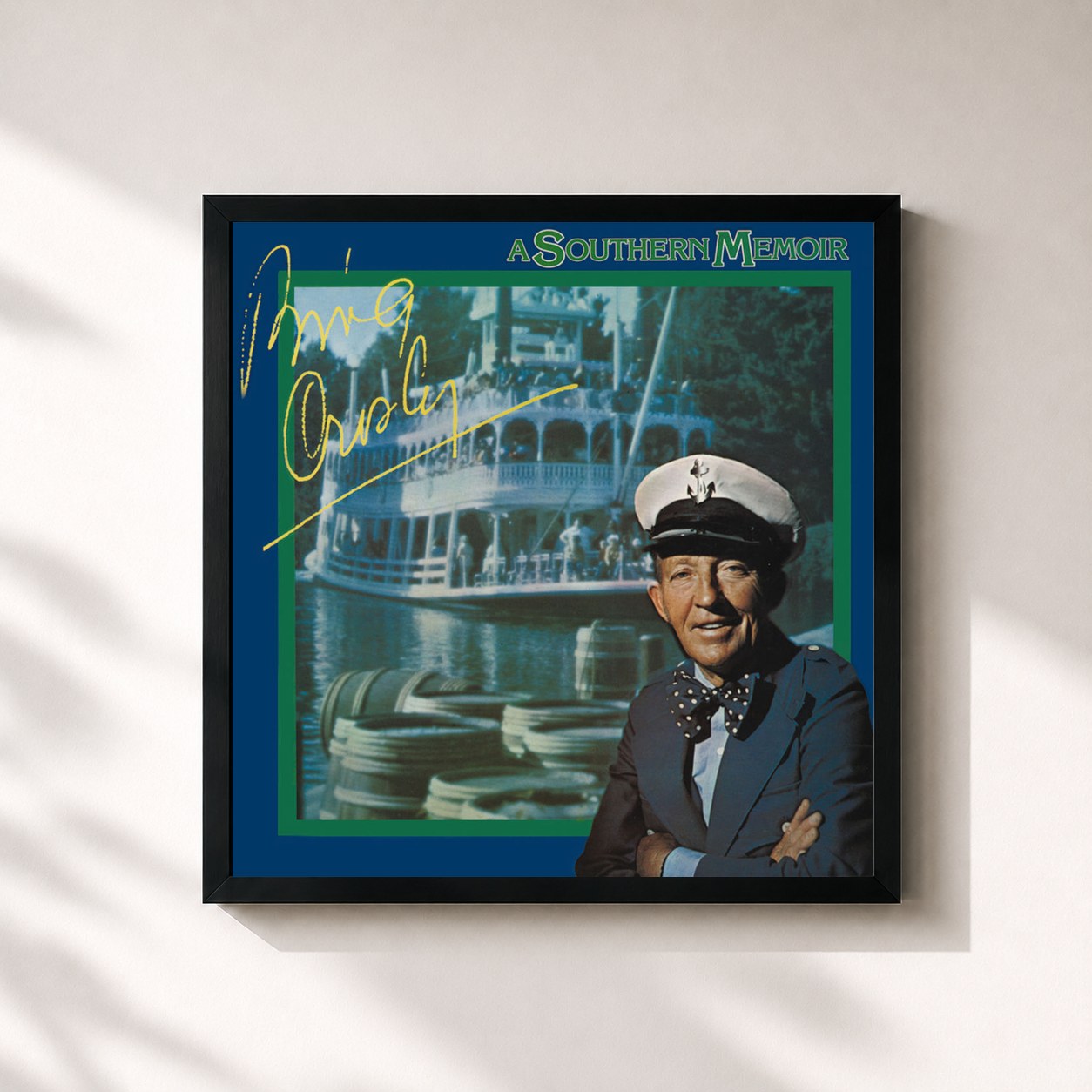 #noir Tableau carré de l'album A Southern Memoir (Deluxe Edition) de Bing Crosby, cadre noir 32x32 cm