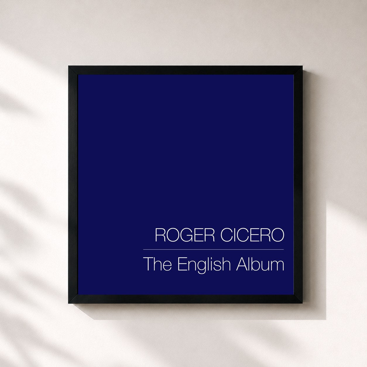#noir Tableau carré de l'album The English Album de Roger Cicero, cadre noir 32x32 cm