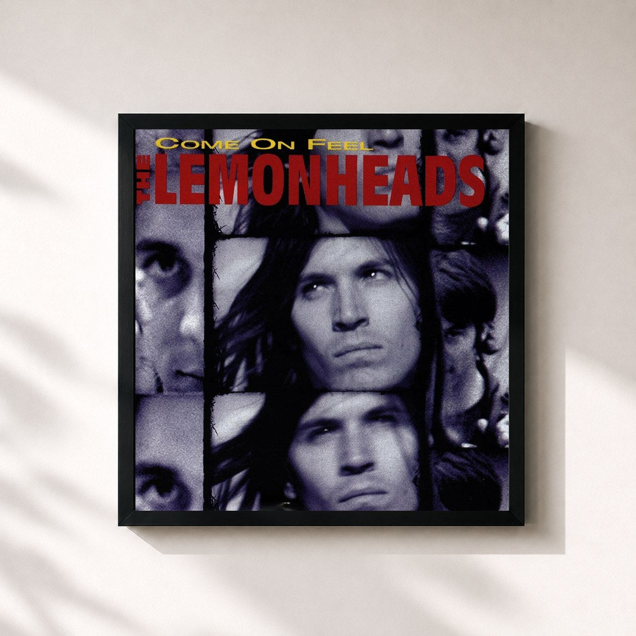 #noir Tableau carré de l'album Come on Feel The Lemonheads de The Lemonheads, cadre noir 32x32 cm