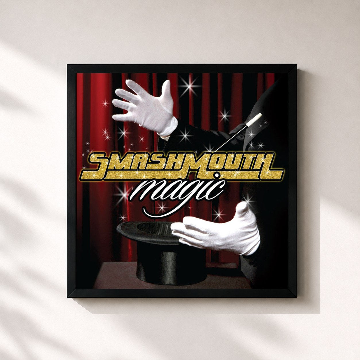 #noir Tableau carré de l'album Magic de Smash Mouth, cadre noir 32x32 cm