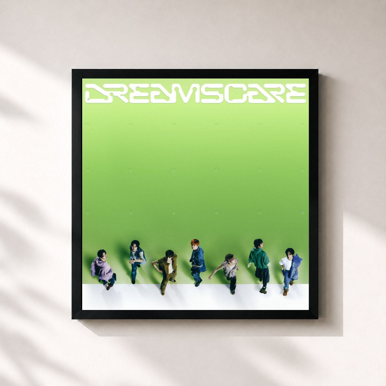 #noir Tableau carré de l'album DREAMSCAPE de NCT DREAM, cadre noir 32x32 cm