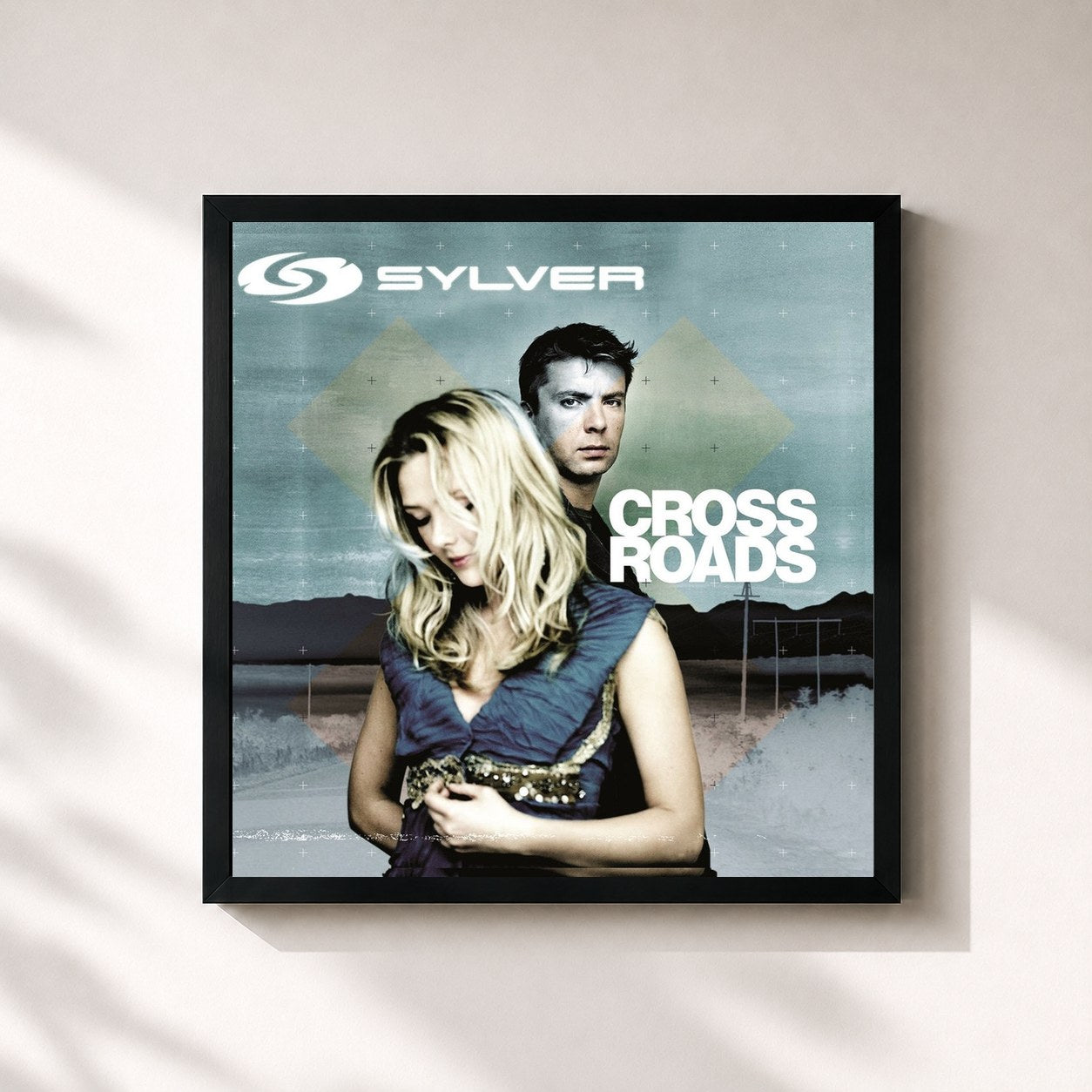 #noir Tableau carré de l'album Crossroads de Sylver, cadre noir 32x32 cm