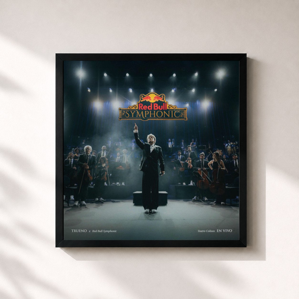 #noir Tableau carré de l'album Trueno - Red Bull Symphonic de Trueno, cadre noir 32x32 cm