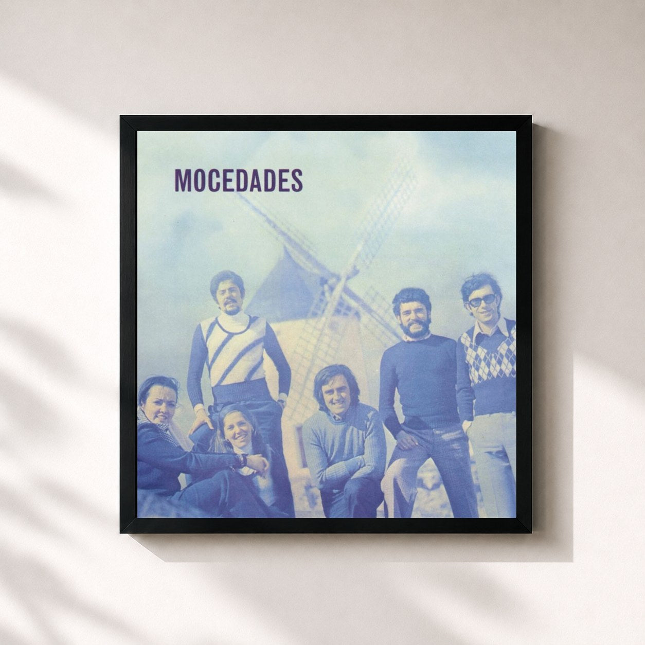 #noir Tableau carré de l'album Eres Tu de Mocedades, cadre noir 32x32 cm