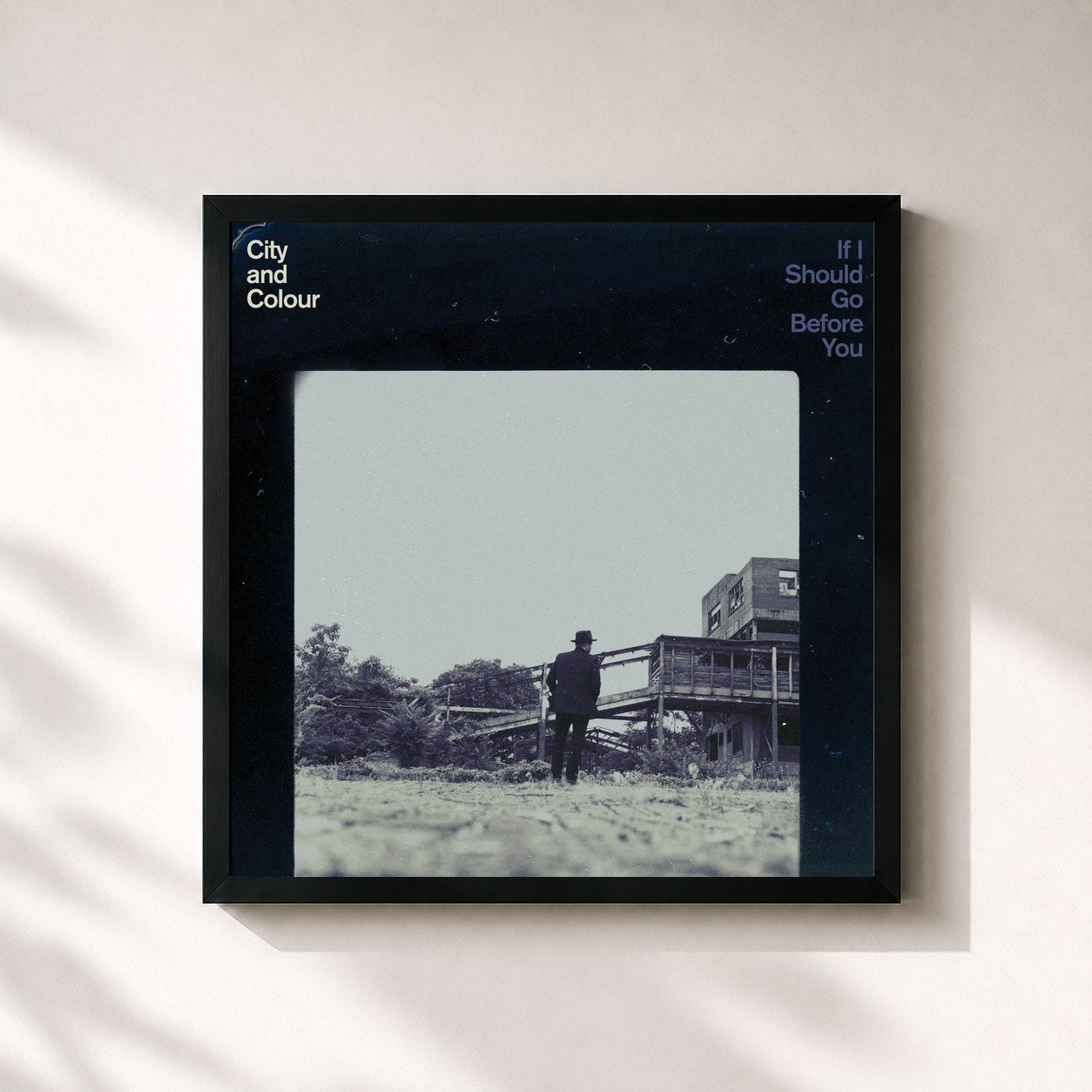 #noir Tableau carré de l'album If I Should Go Before You de City and Colour, cadre noir 32x32 cm