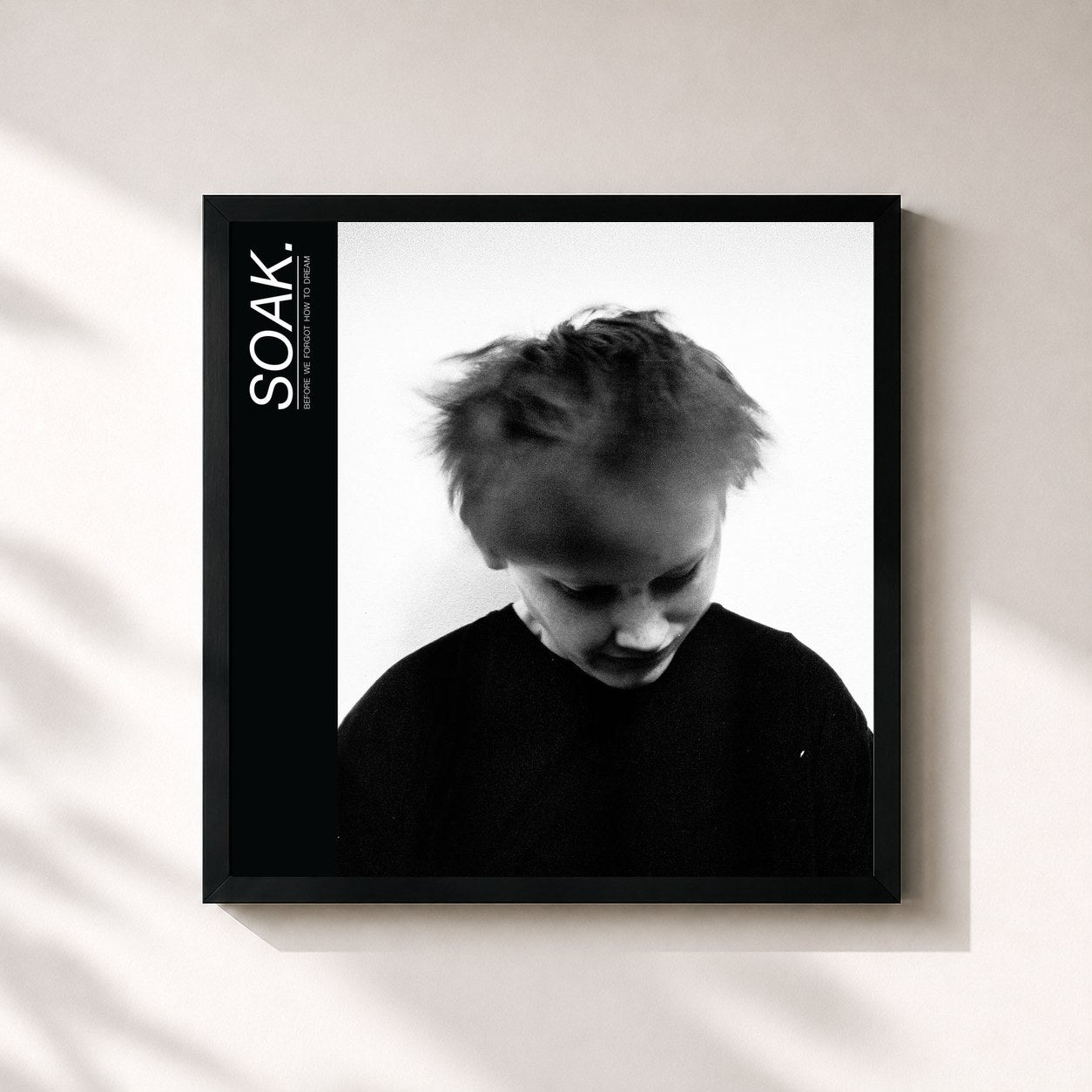 #noir Tableau carré de l'album Before We Forgot How To Dream de Soak, cadre noir 32x32 cm