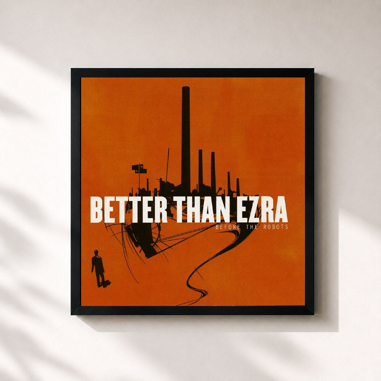 #noir Tableau carré de l'album Before the Robots de Better Than Ezra, cadre noir 32x32 cm
