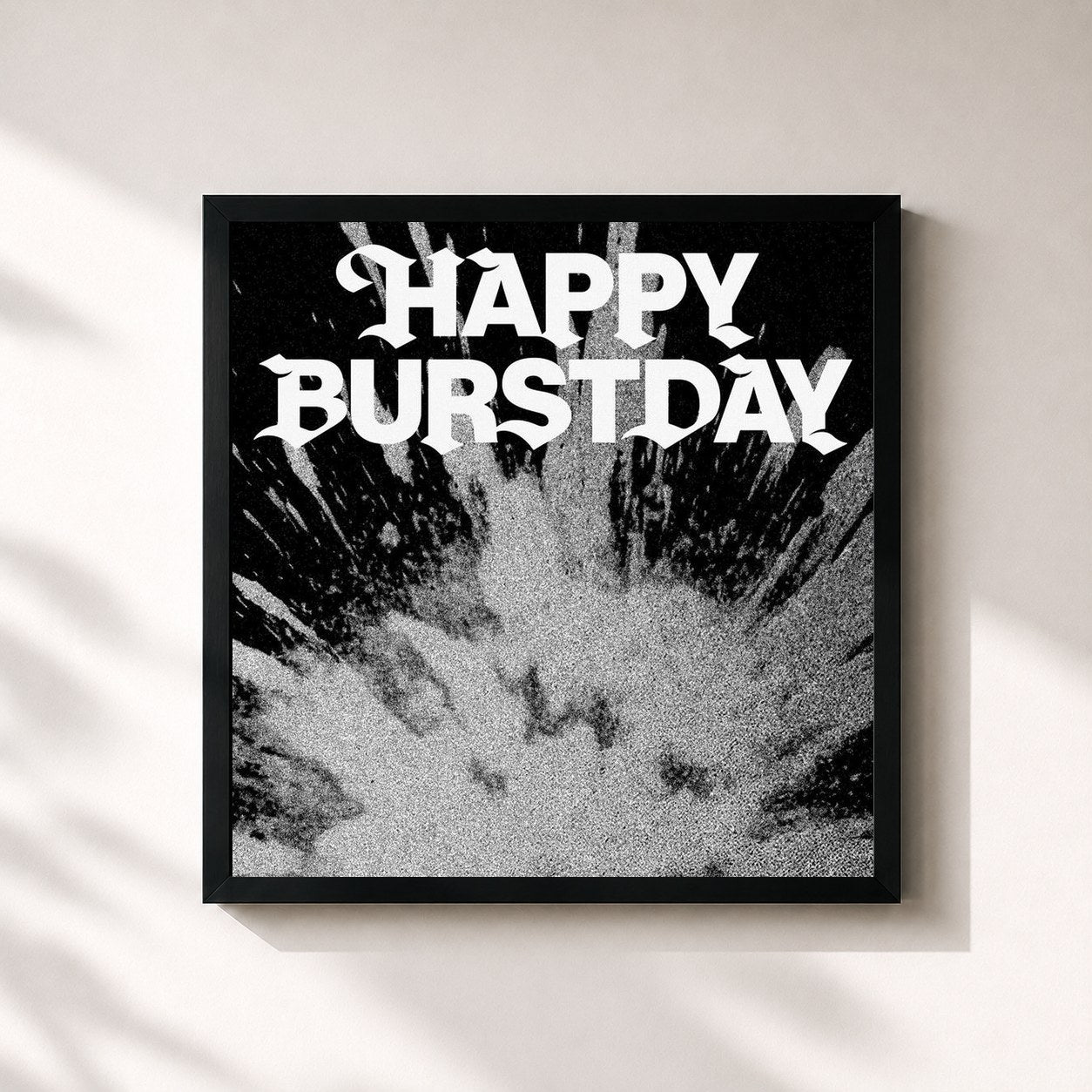 #noir Tableau carré de l'album HAPPY BURSTDAY de SEVENTEEN, cadre noir 32x32 cm