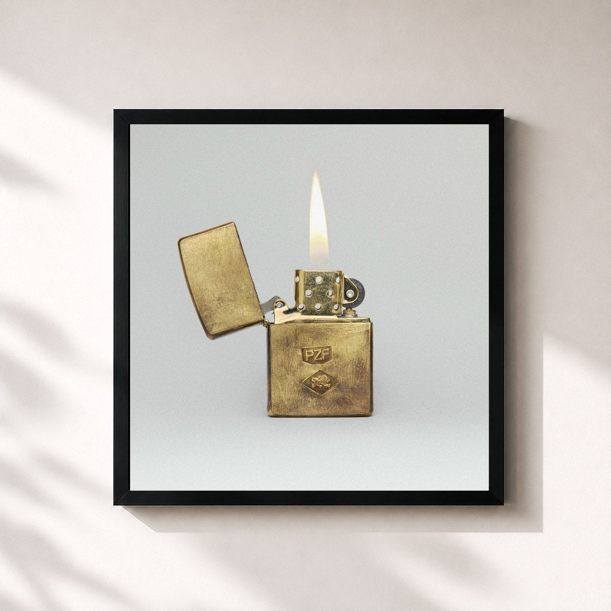 #noir Tableau carré de l'album Prizefighter de Mumford & Sons, cadre noir 32x32 cm
