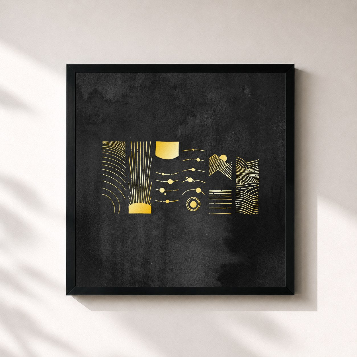 #noir Tableau carré de l'album Atlas: I de Sleeping At Last, cadre noir 32x32 cm