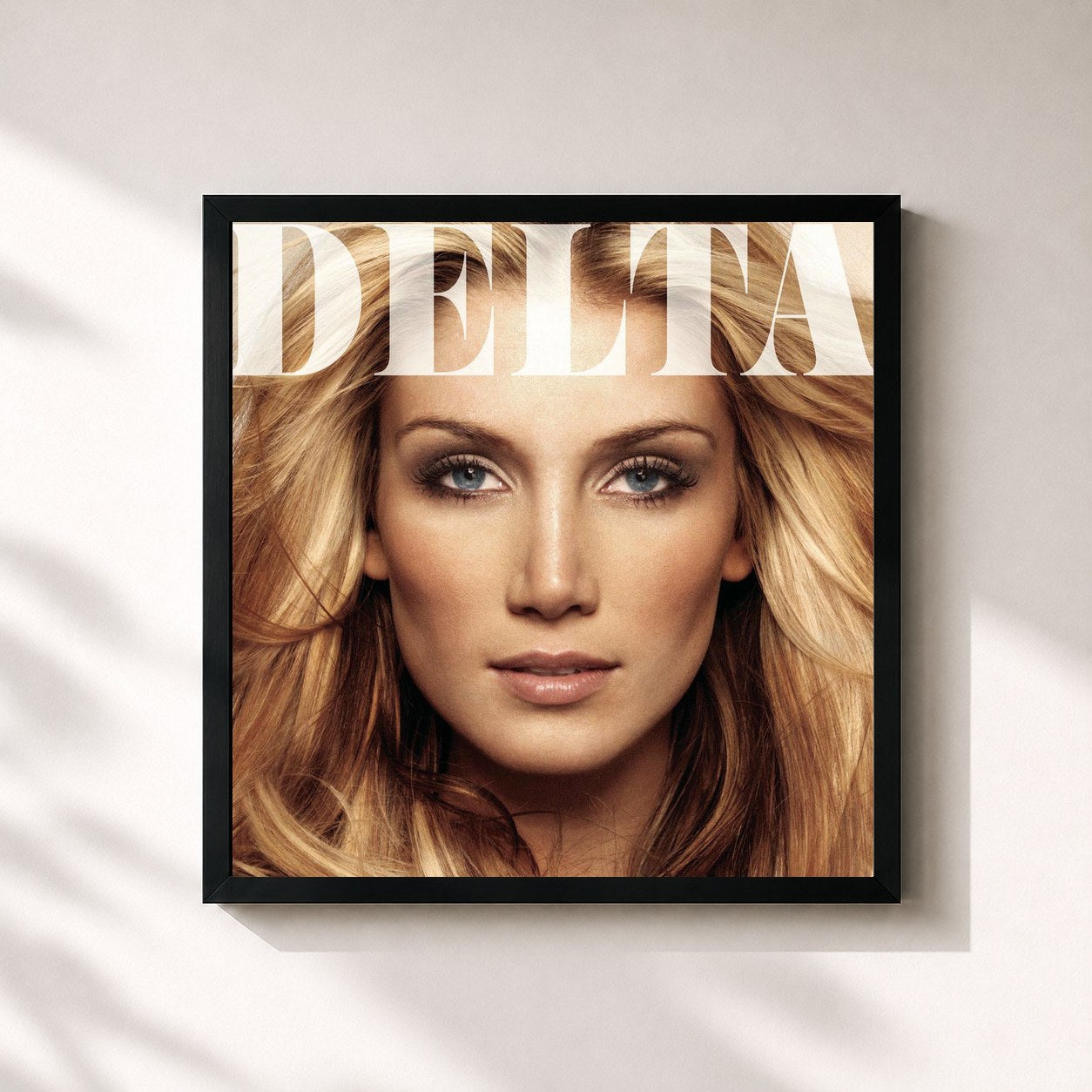 #noir Tableau carré de l'album Delta de Delta Goodrem, cadre noir 32x32 cm