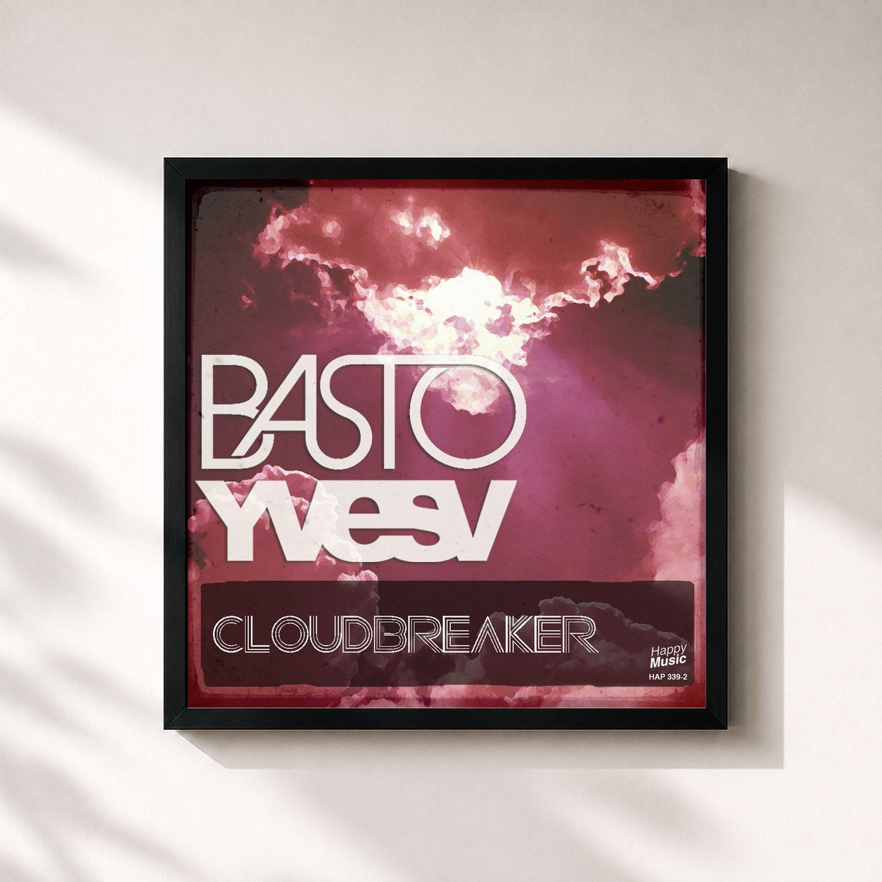 #noir Tableau carré de l'album CloudBreaker - Ep de Basto, cadre noir 32x32 cm