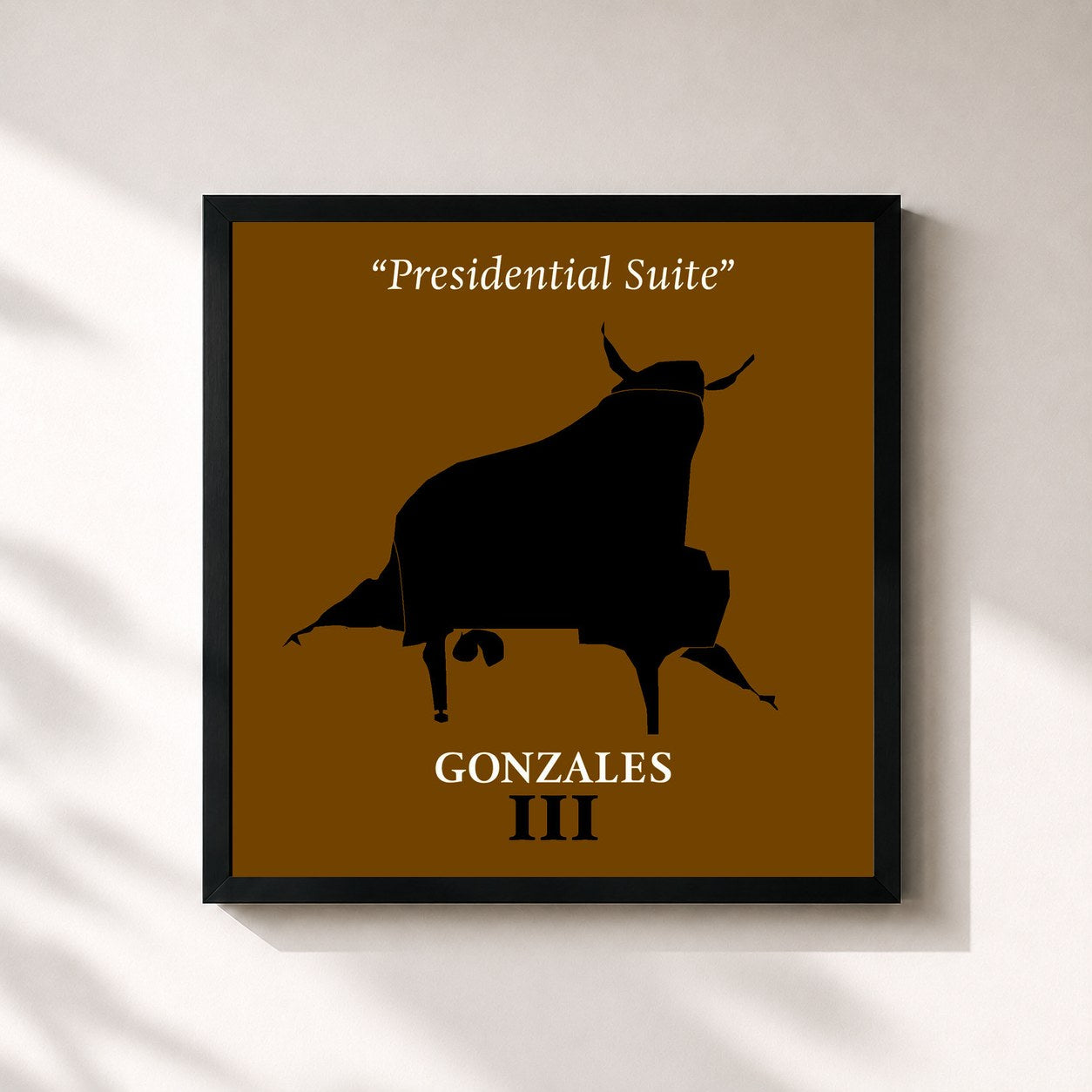 #noir Tableau carré de l'album Presidential Suite de Chilly Gonzales, cadre noir 32x32 cm