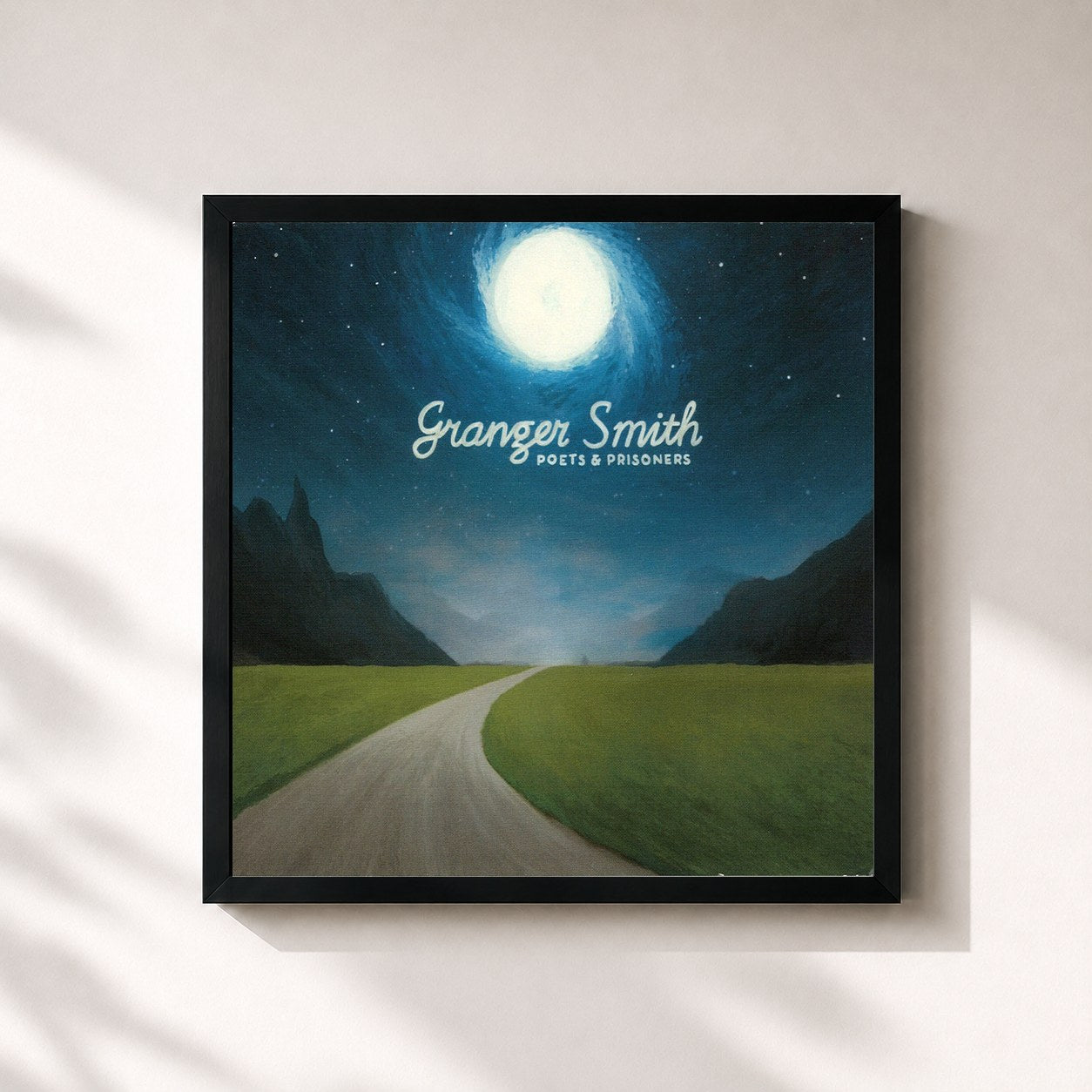 #noir Tableau carré de l'album Poets & Prisoners de Granger Smith, cadre noir 32x32 cm