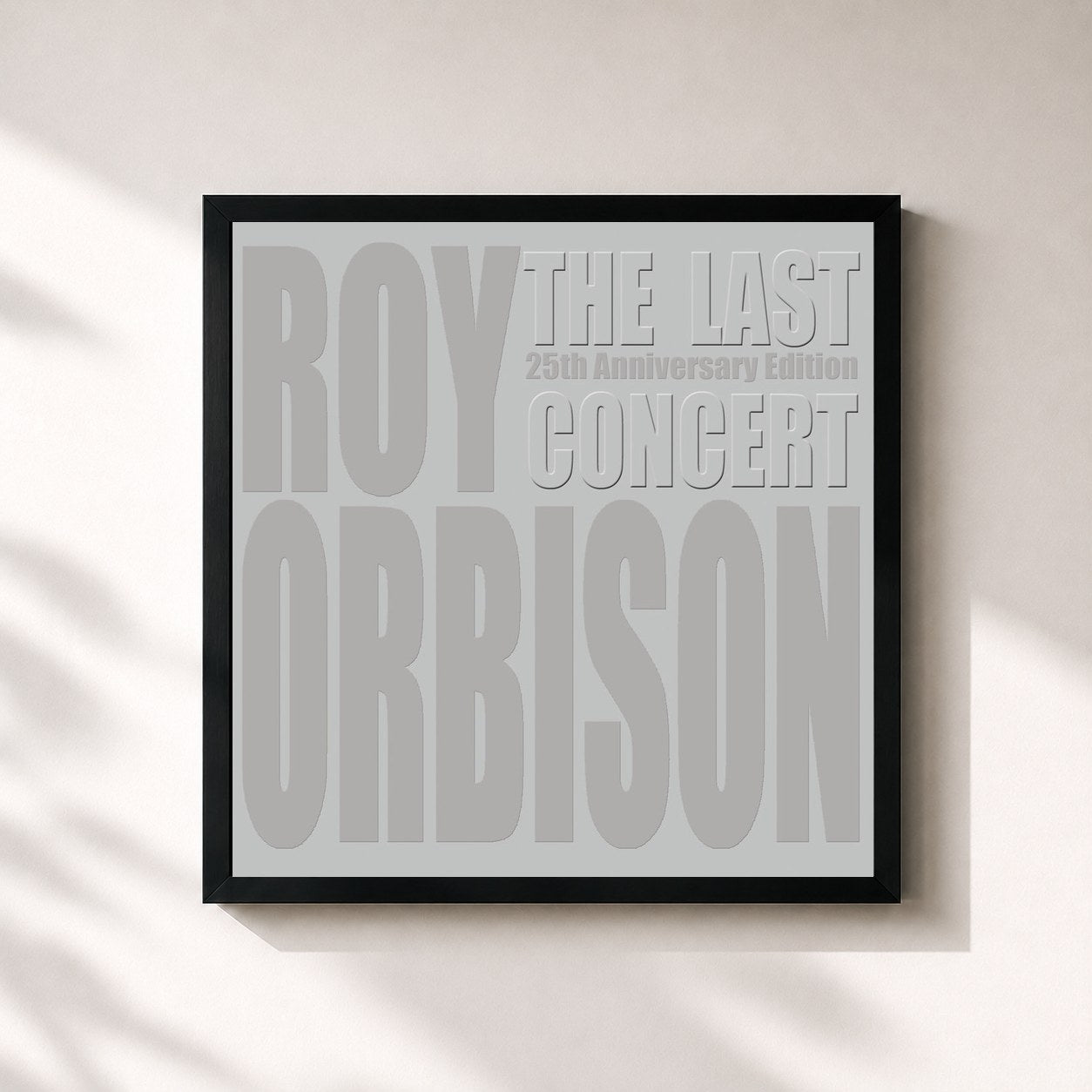 #noir Tableau carré de l'album The Last Concert de Roy Orbison, cadre noir 32x32 cm