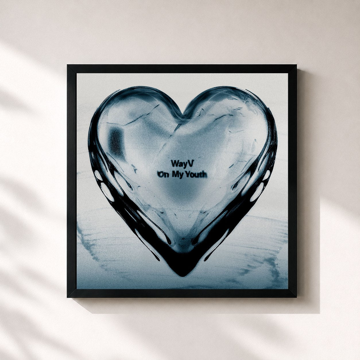 #noir Tableau carré de l'album On My Youth - The 2nd Album de WayV, cadre noir 32x32 cm