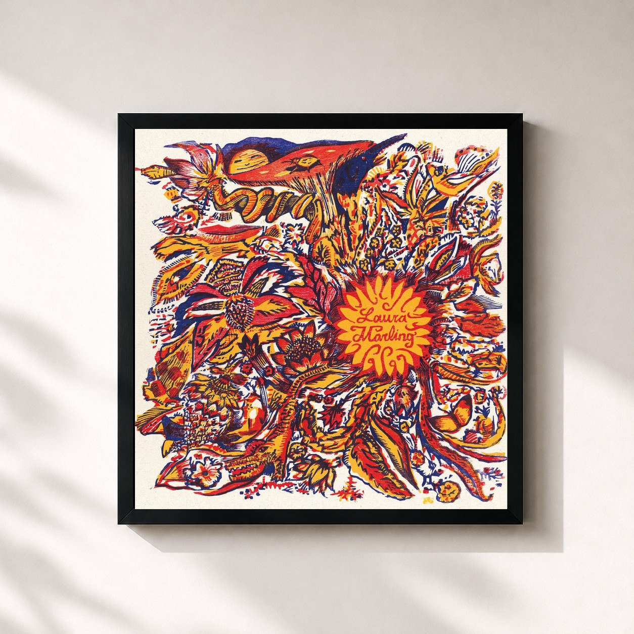 #noir Tableau carré de l'album Alas I Cannot Swim de Laura Marling, cadre noir 32x32 cm