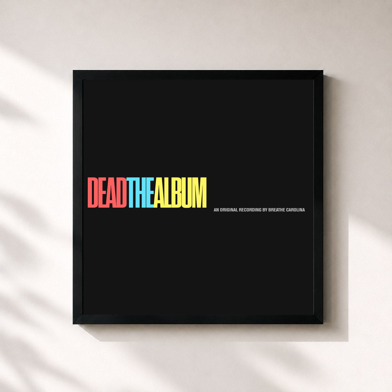 #noir Tableau carré de l'album DEADTHEALBUM de Breathe Carolina, cadre noir 32x32 cm