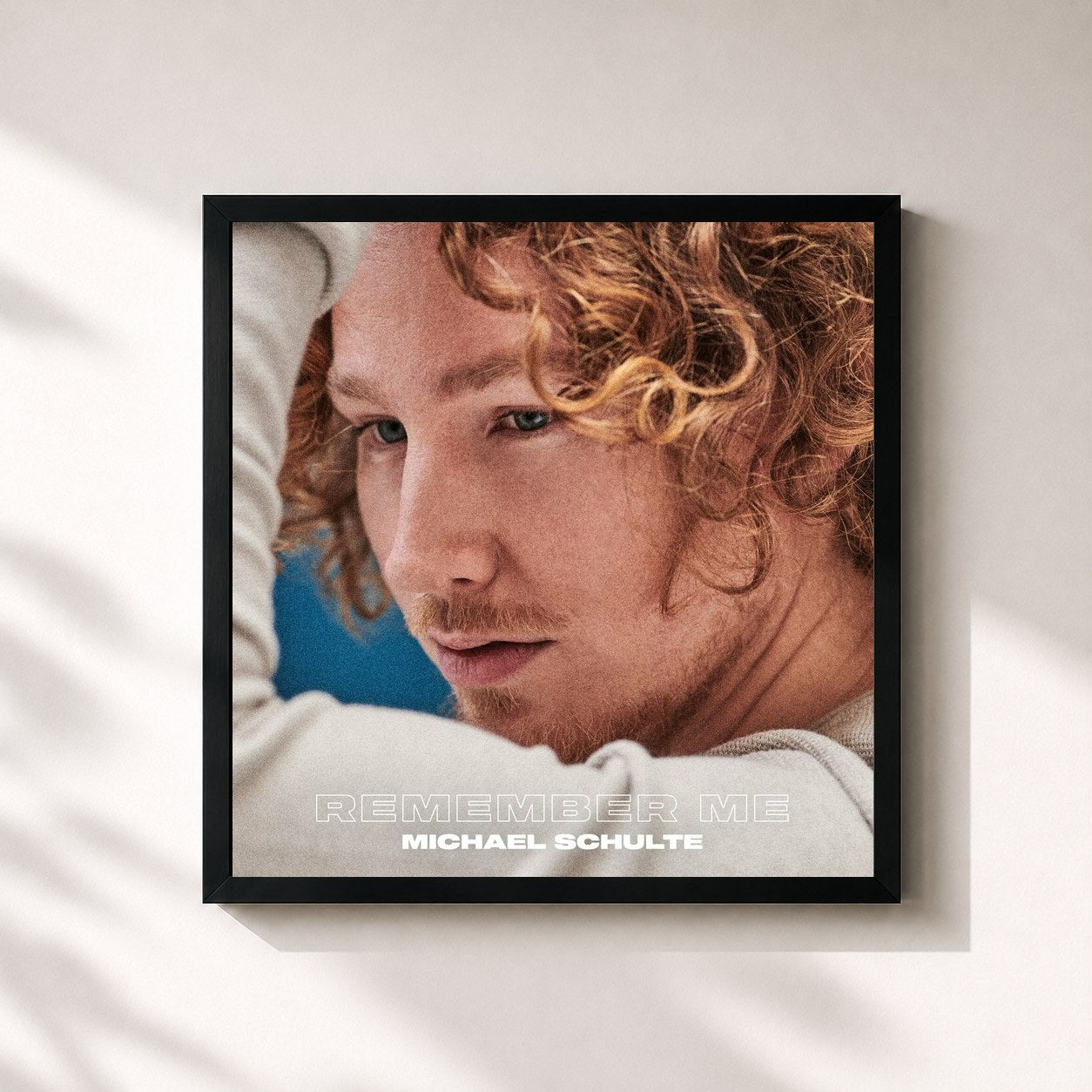 #noir Tableau carré de l'album Remember Me de Michael Schulte, cadre noir 32x32 cm