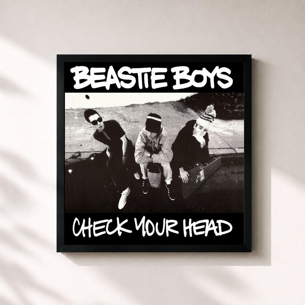 #noir Tableau carré de l'album Check Your Head (Deluxe Edition/Remastered/2009) de Beastie Boys, cadre noir 32x32 cm