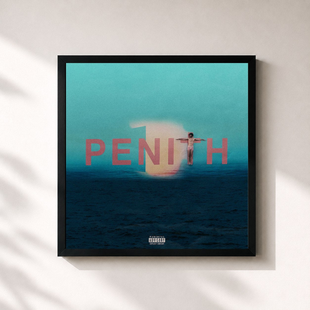 #noir Tableau carré de l'album Penith (The DAVE Soundtrack) de Lil Dicky, cadre noir 32x32 cm