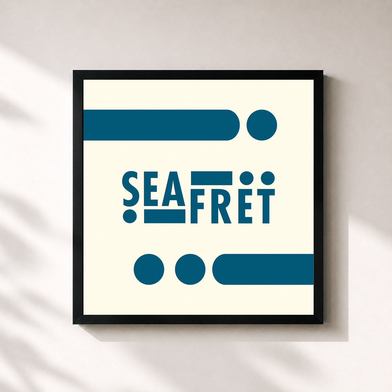 #noir Tableau carré de l'album Give Me Something de Seafret, cadre noir 32x32 cm