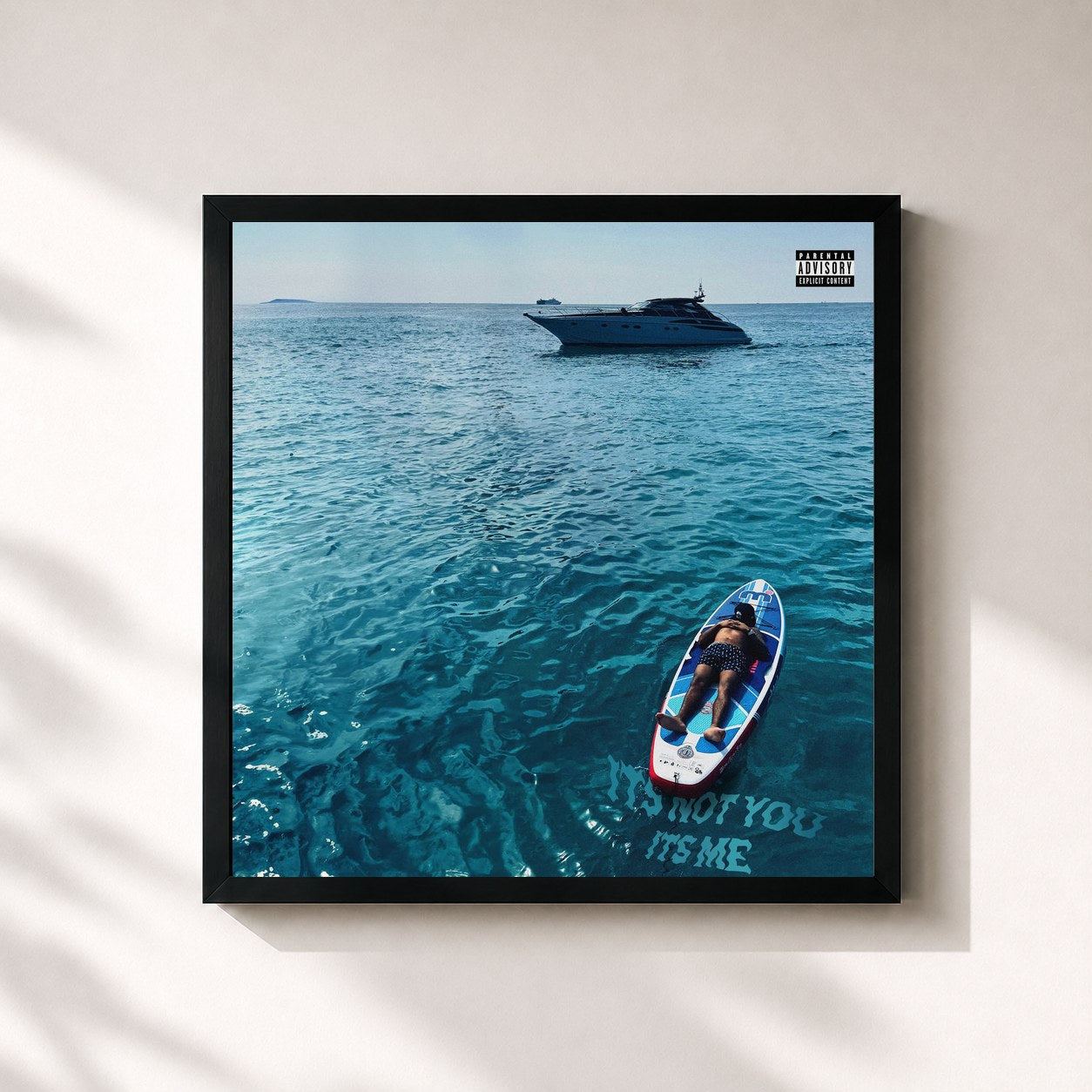#noir Tableau carré de l'album IT'S NOT YOU IT'S ME de Nafe Smallz, cadre noir 32x32 cm