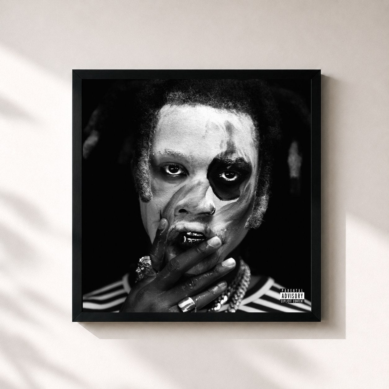 #noir Tableau carré de l'album TA13OO de Denzel Curry, cadre noir 32x32 cm
