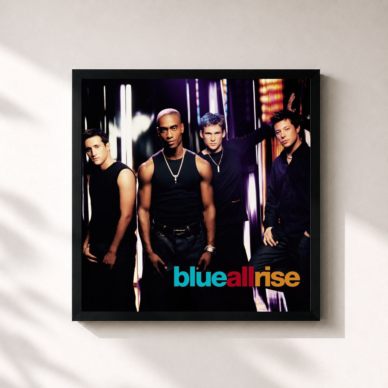#noir Tableau carré de l'album All Rise de Blue, cadre noir 32x32 cm