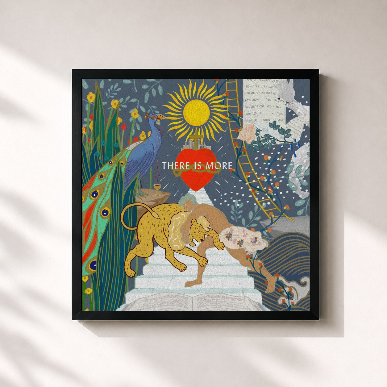#noir Tableau carré de l'album There Is More de Hillsong Worship, cadre noir 32x32 cm