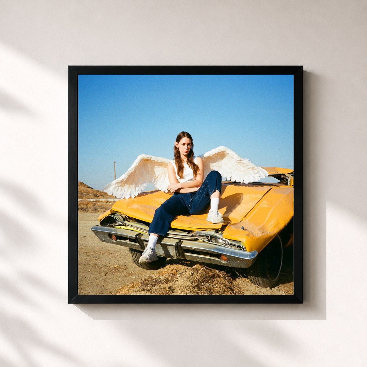 #noir Tableau carré de l'album Dream Girl de Anna Of The North, cadre noir 32x32 cm