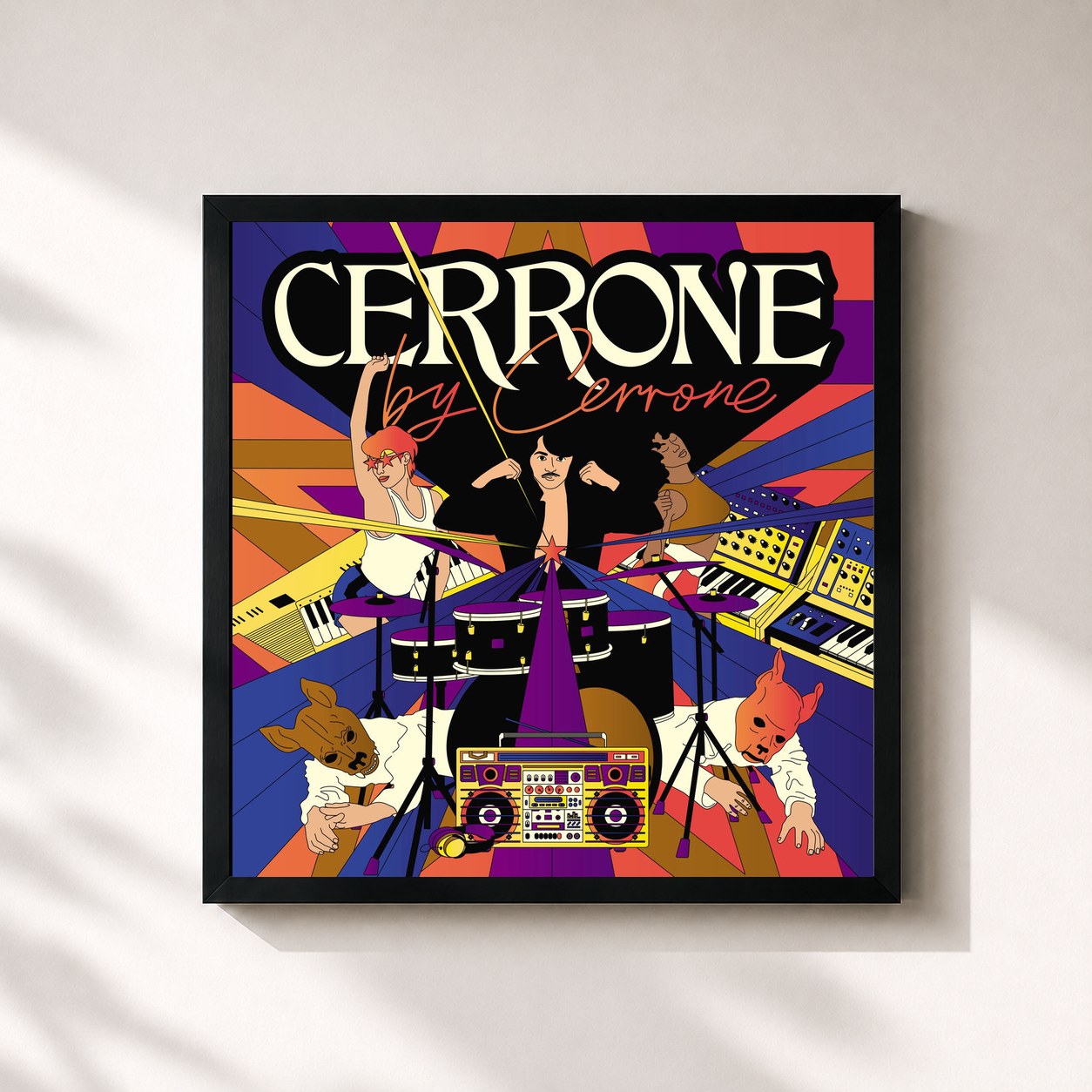 #noir Tableau carré de l'album Cerrone by Cerrone de Cerrone, cadre noir 32x32 cm