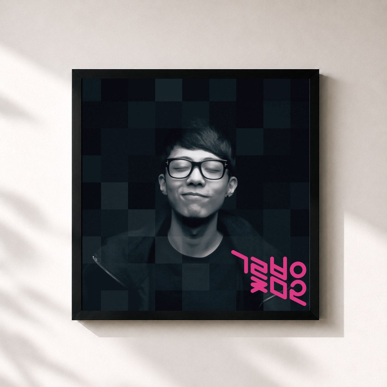 #noir Tableau carré de l'album Fatal Album II de Giriboy, cadre noir 32x32 cm