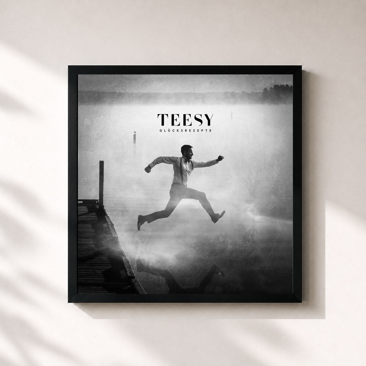 #noir Tableau carré de l'album Glücksrezepte de Teesy, cadre noir 32x32 cm