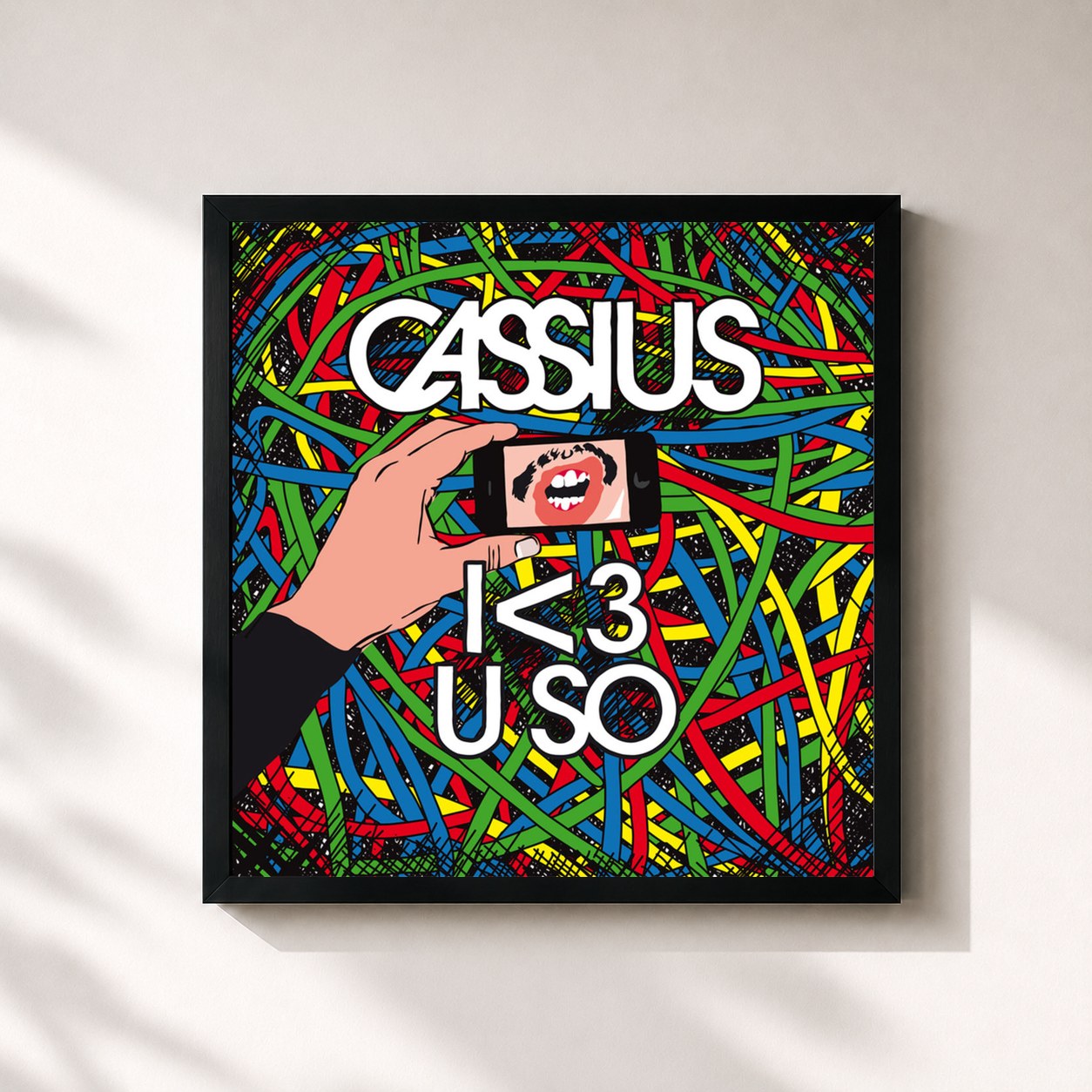 #noir Tableau carré de l'album The Rawkers (I <3 U SO Edition) de Cassius, cadre noir 32x32 cm