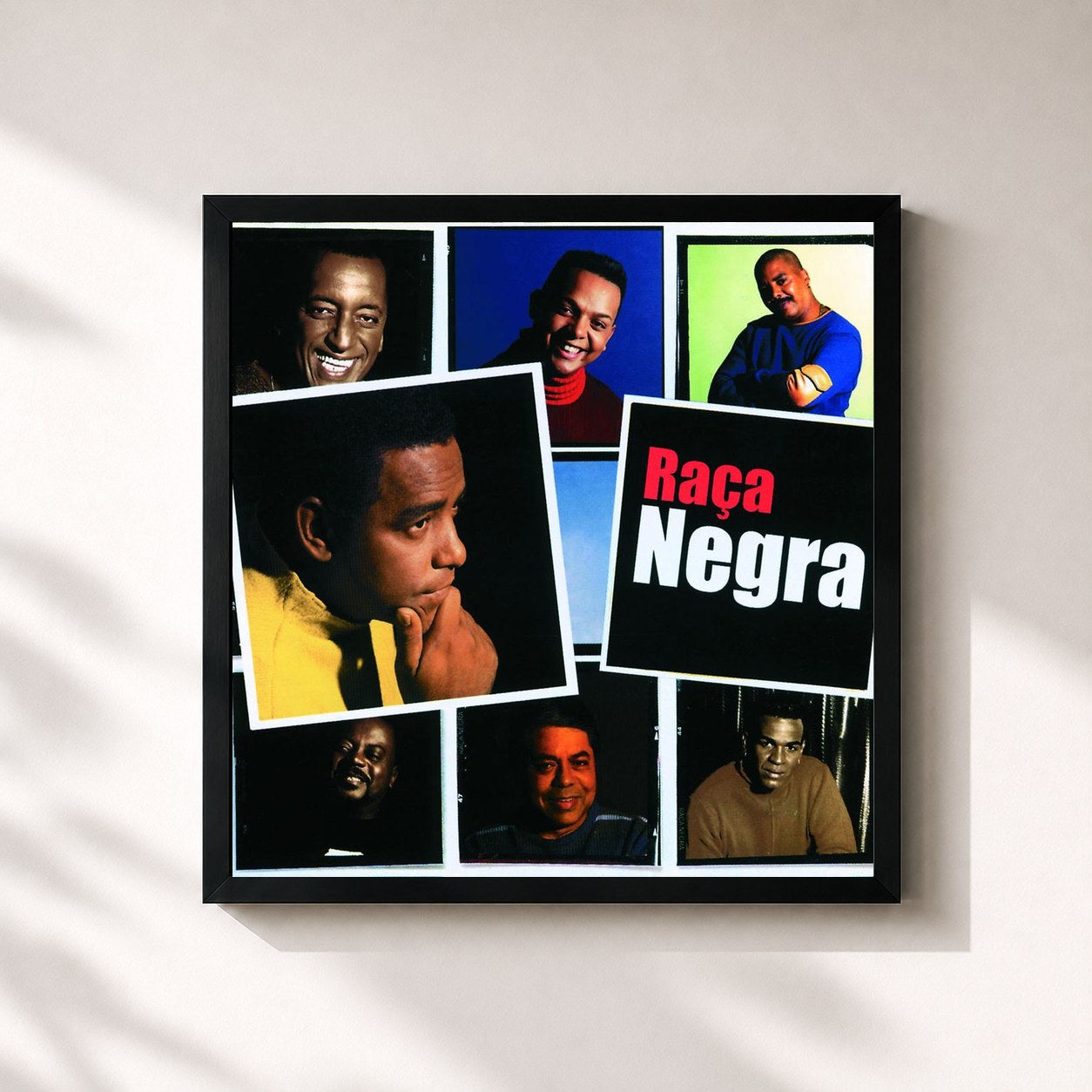 #noir Tableau carré de l'album Raça Negra de Raça Negra, cadre noir 32x32 cm