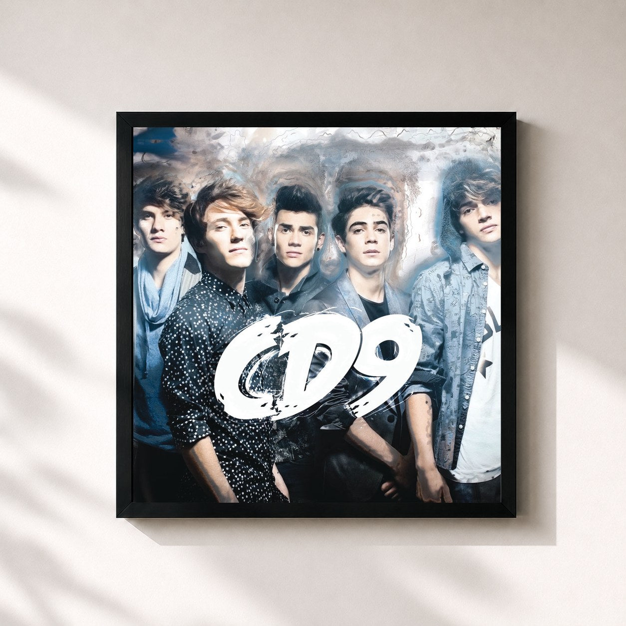 #noir Tableau carré de l'album CD9 de CD9, cadre noir 32x32 cm