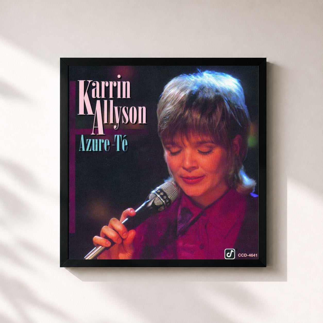#noir Tableau carré de l'album Azure-Te de Karrin Allyson, cadre noir 32x32 cm