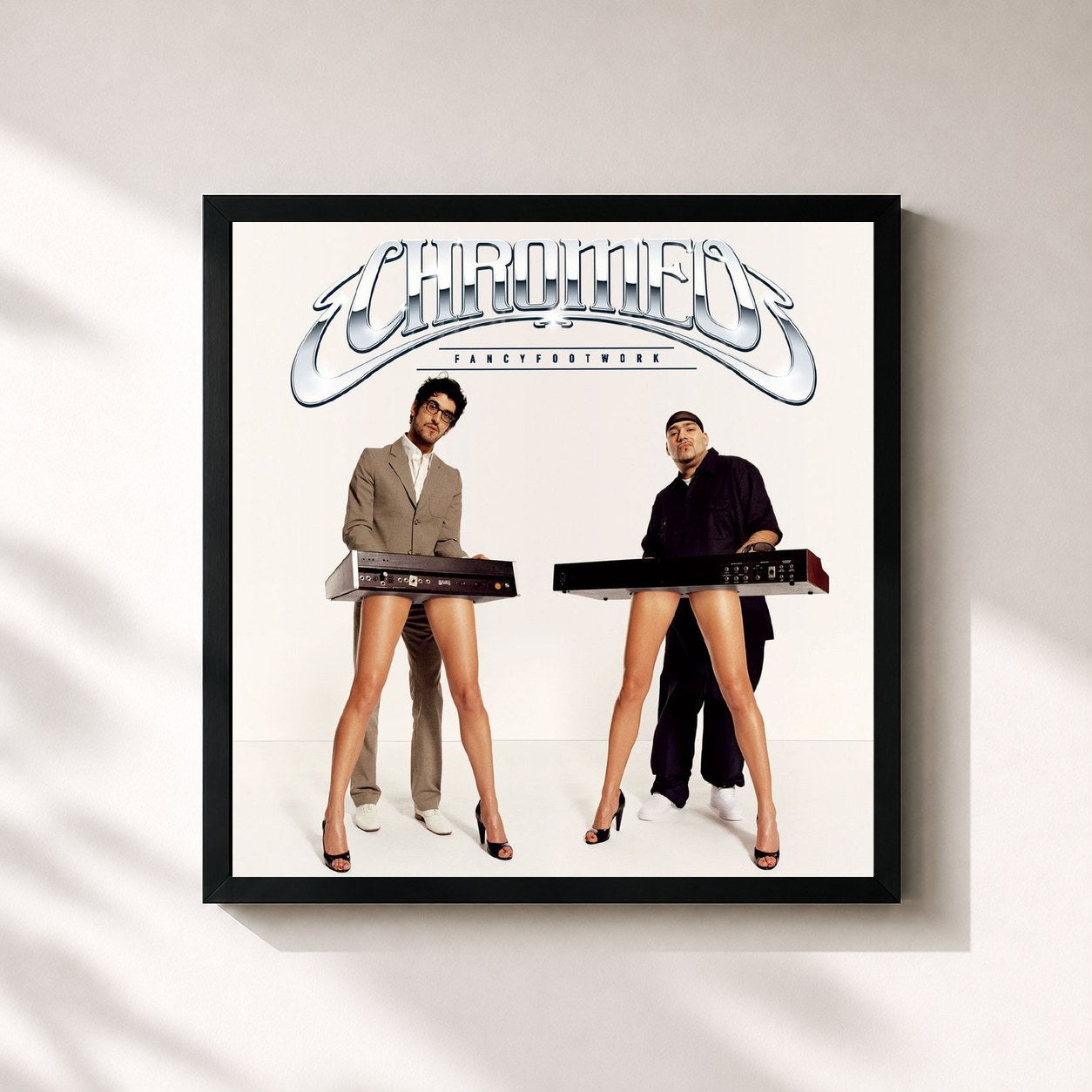#noir Tableau carré de l'album Fancy Footwork de Chromeo, cadre noir 32x32 cm