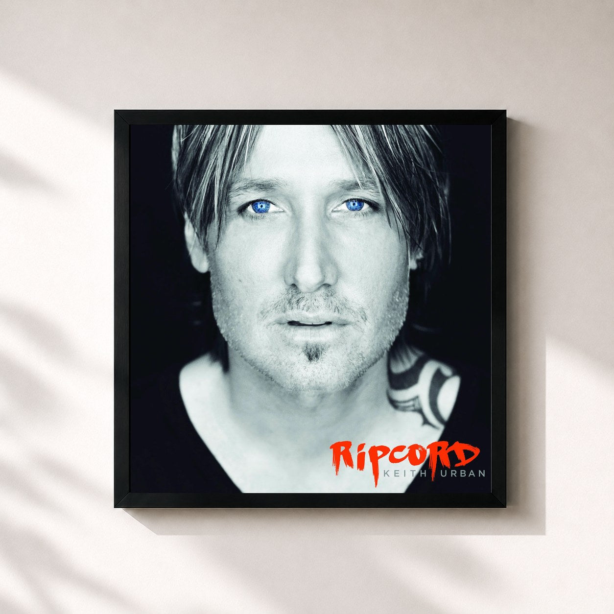 #noir Tableau carré de l'album Ripcord de Keith Urban, cadre noir 32x32 cm
