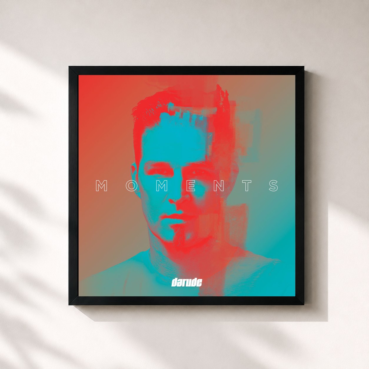 #noir Tableau carré de l'album Moments de Darude, cadre noir 32x32 cm